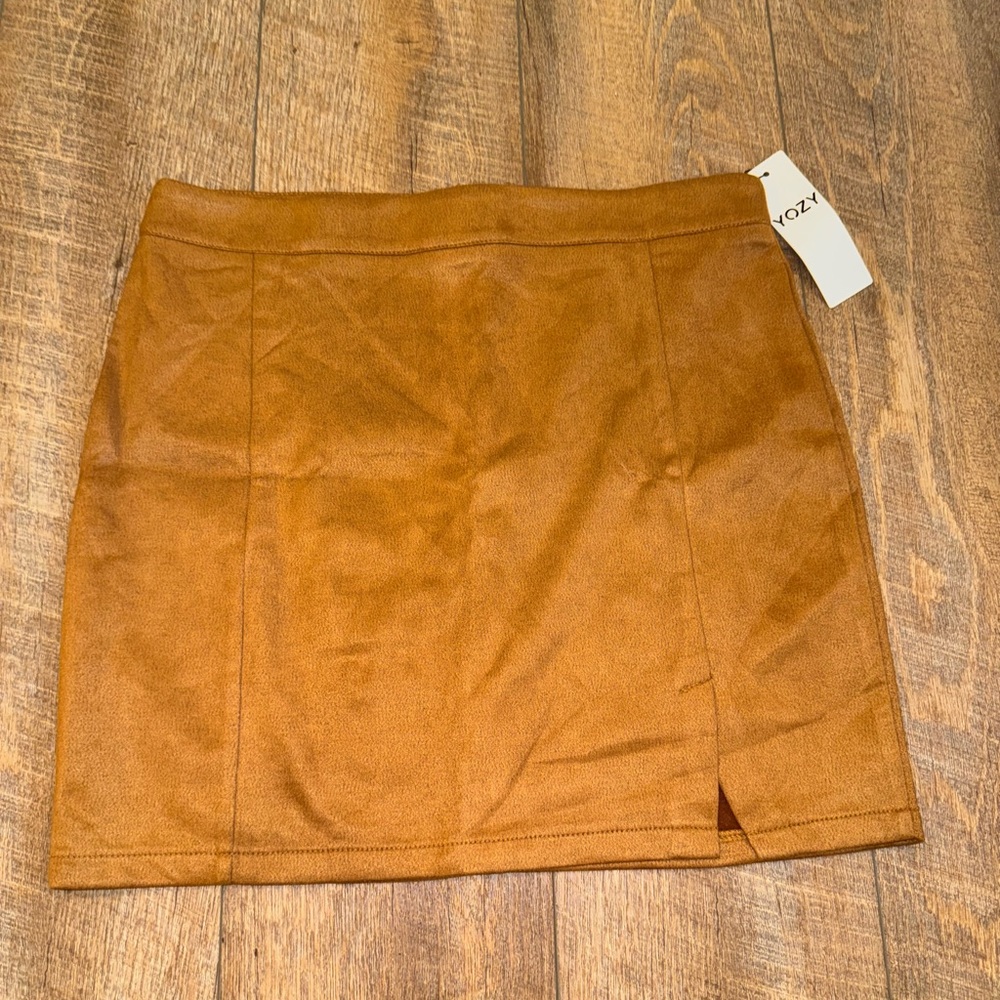 NWT Brown Tan Mini Skirt Size Large - Yozy Brand